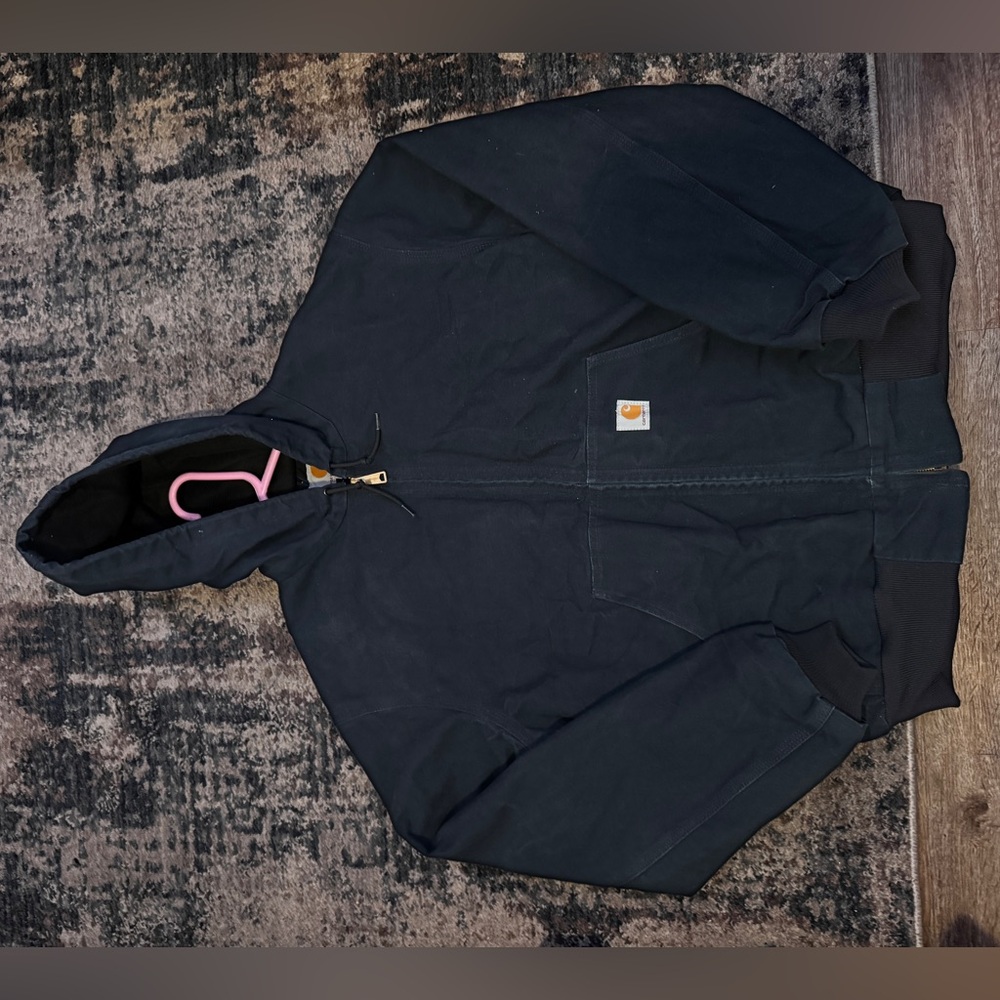 Navy Carhartt Hooded Zip Up Jacket